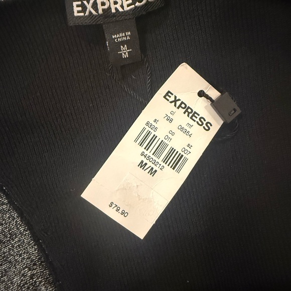 NWT Express Gray Ruched Long Sleeve Bodycon Mini Dress Size M - Picture 2 of 5